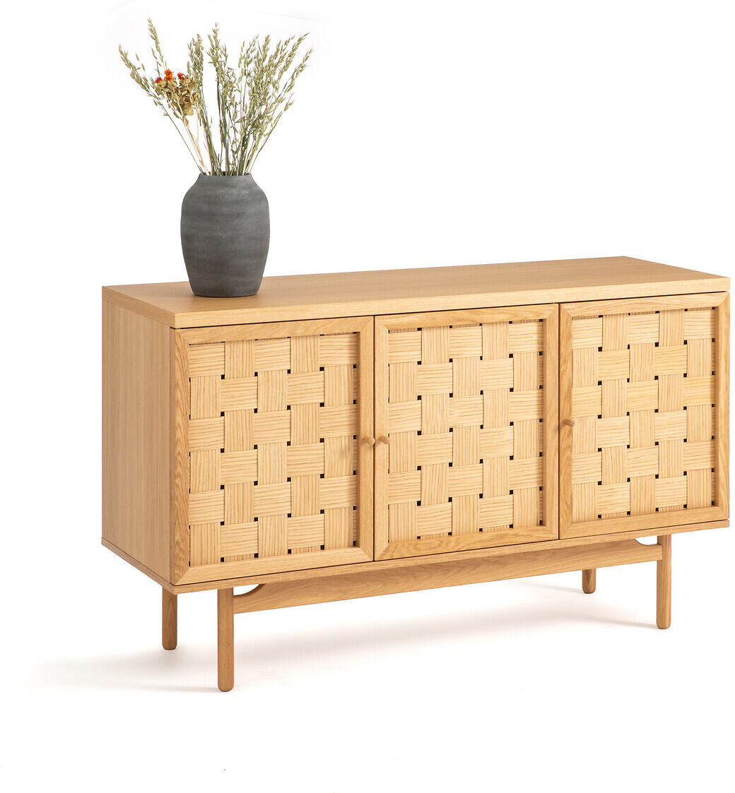 LA REDOUTE INTERIEURS Sideboard Lupin mit 3 Türen, Eiche in Flechtoptik BRAUN