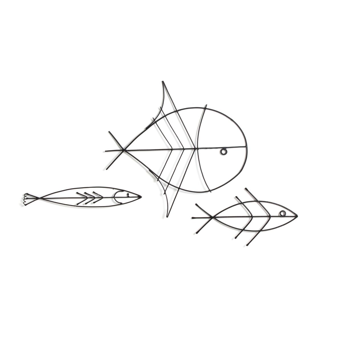 AM.PM 3er-Set Deko-Fische aus Eisen Lupinus SCHWARZ