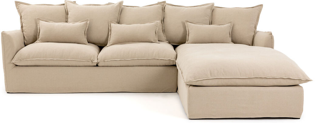 LA REDOUTE INTERIEURS Ecksofa Odna mit Bultex-Polsterung, Leinen WEISS;BEIGE