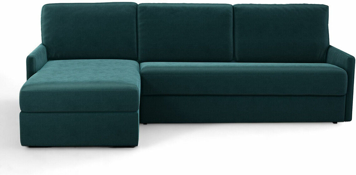 LA REDOUTE INTERIEURS Eckschlafsofa Marta, Samt, Bultex BLAU;GRÜN;GELB