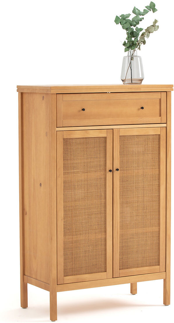 LA REDOUTE INTERIEURS Buffet Gabin, Kiefer massiv und Flechtwerk BEIGE