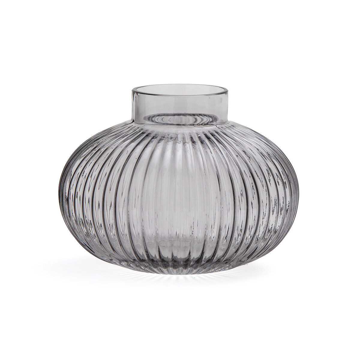 LA REDOUTE INTERIEURS Runde Vase Afa aus geriffeltem Glas, H. 15 cm ANDERE