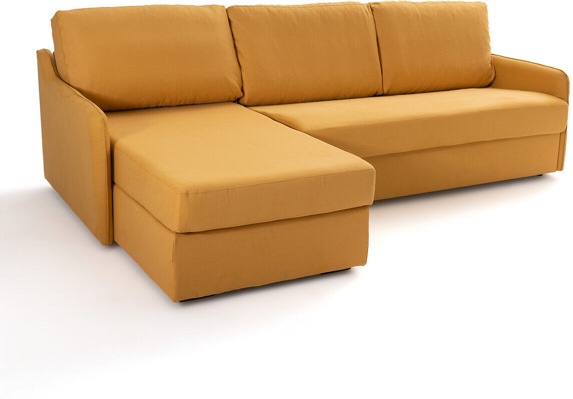 LA REDOUTE INTERIEURS Eckschlafsofa Nano, Baumwolle/Leinen, Schaumstoff GELB;BLAU