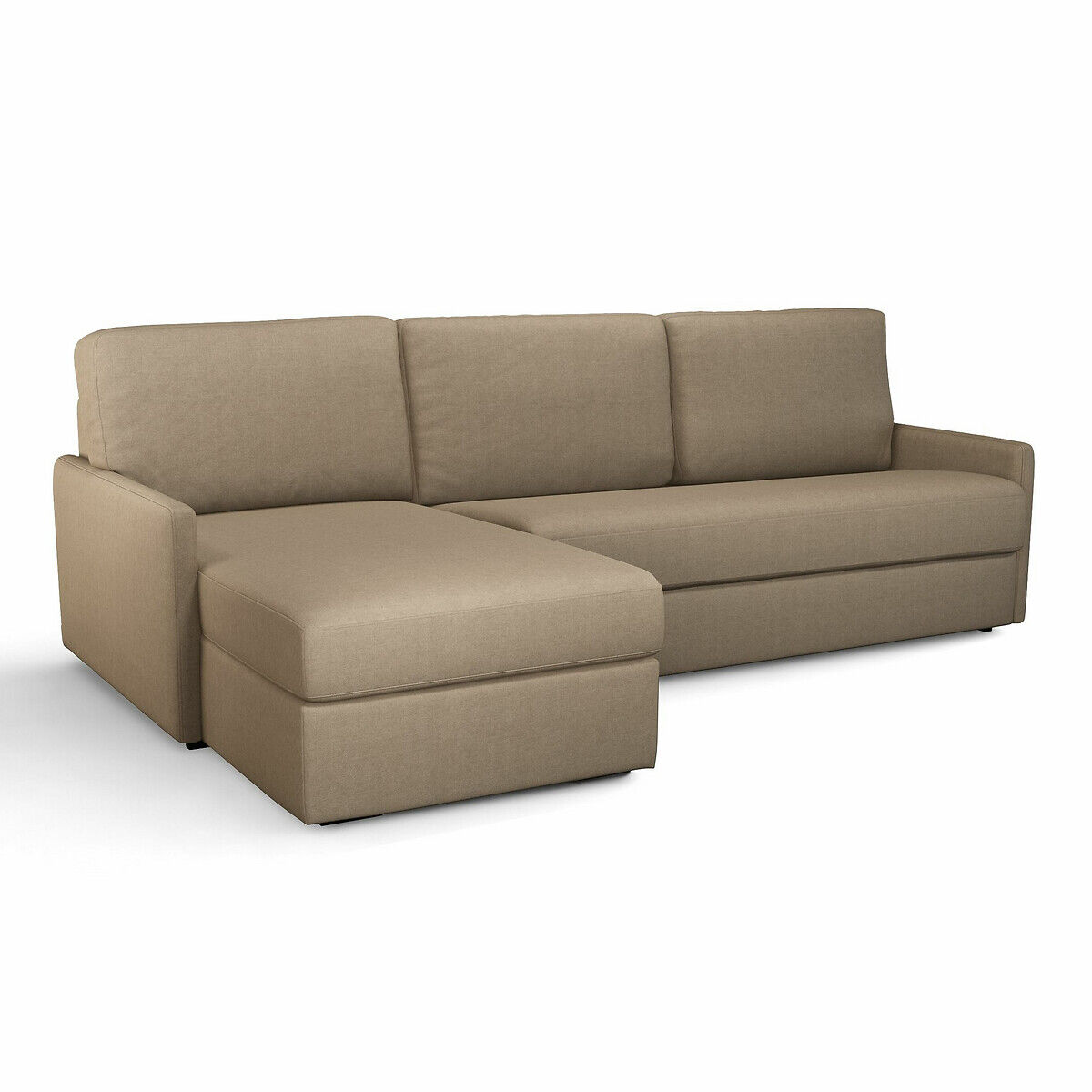 LA REDOUTE INTERIEURS Eckschlafsofa Marta, Baumwolle, Bultex-Kaltschaum BRAUN;GRAU;GRÜN