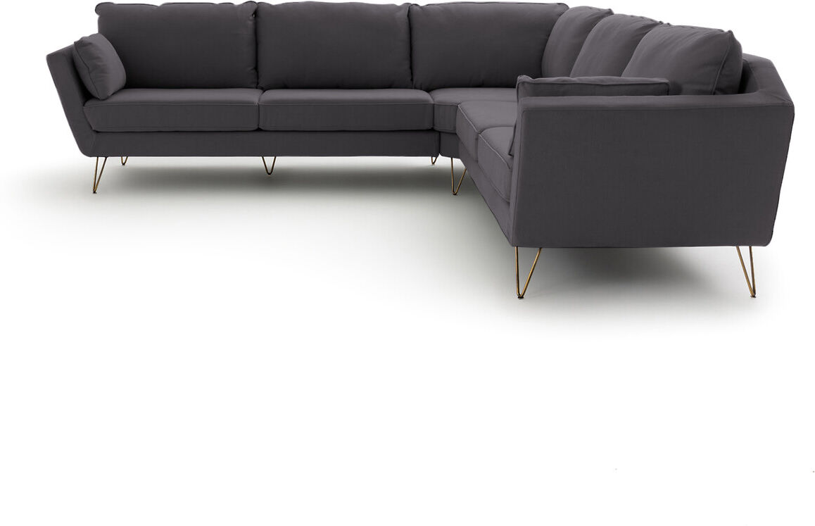 LA REDOUTE INTERIEURS XXL-Ecksofa Topim, Baumwolle/Polyester GRÜN;GRAU