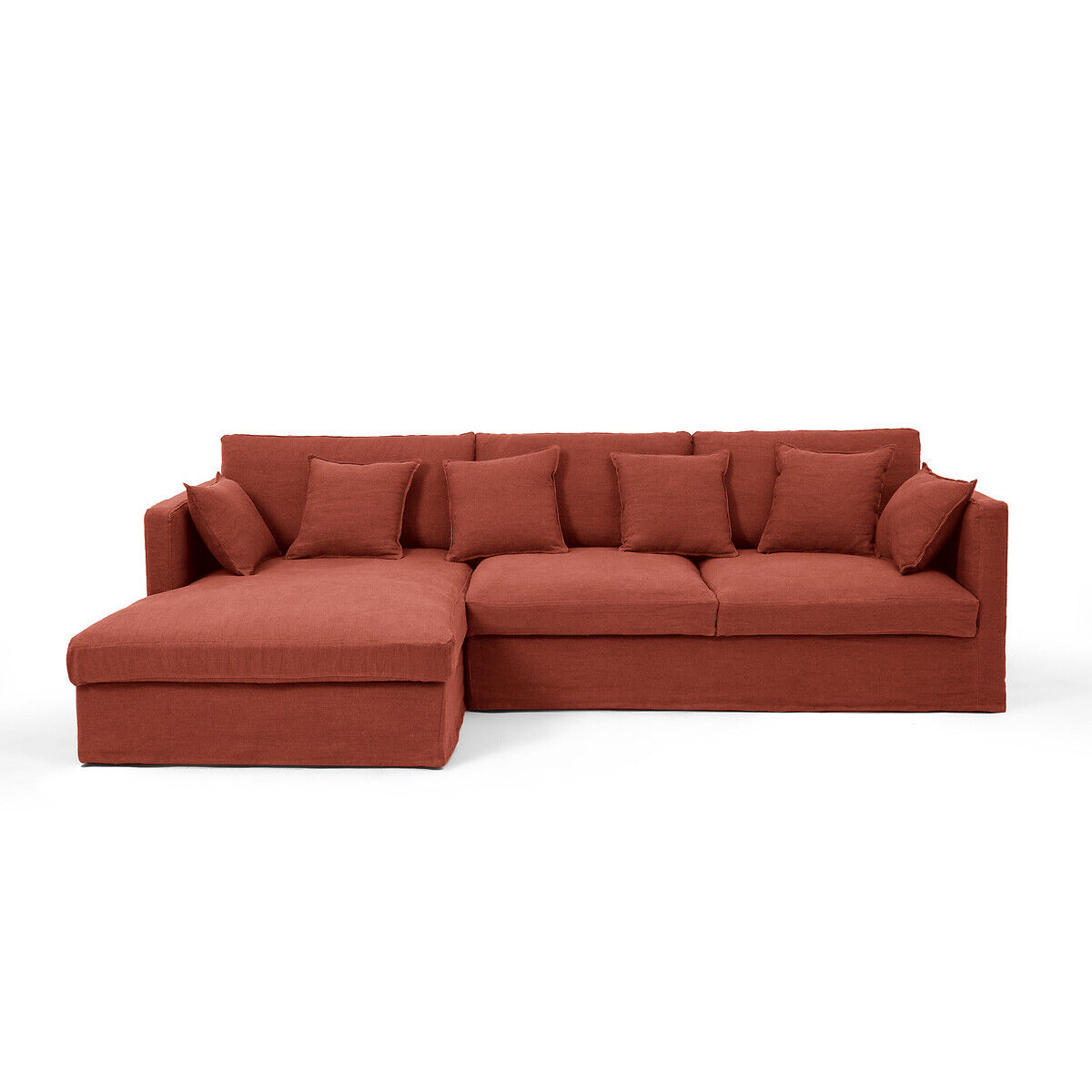 AM.PM Ecksofa Néo Kinkajou, Leinen Stonewashed BRAUN;GRAU;BEIGE