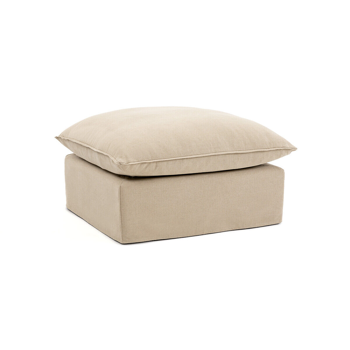 LA REDOUTE INTERIEURS Hocker Odna mit Bultex-Polsterung, Baumwolle/Leinen BEIGE;WEISS