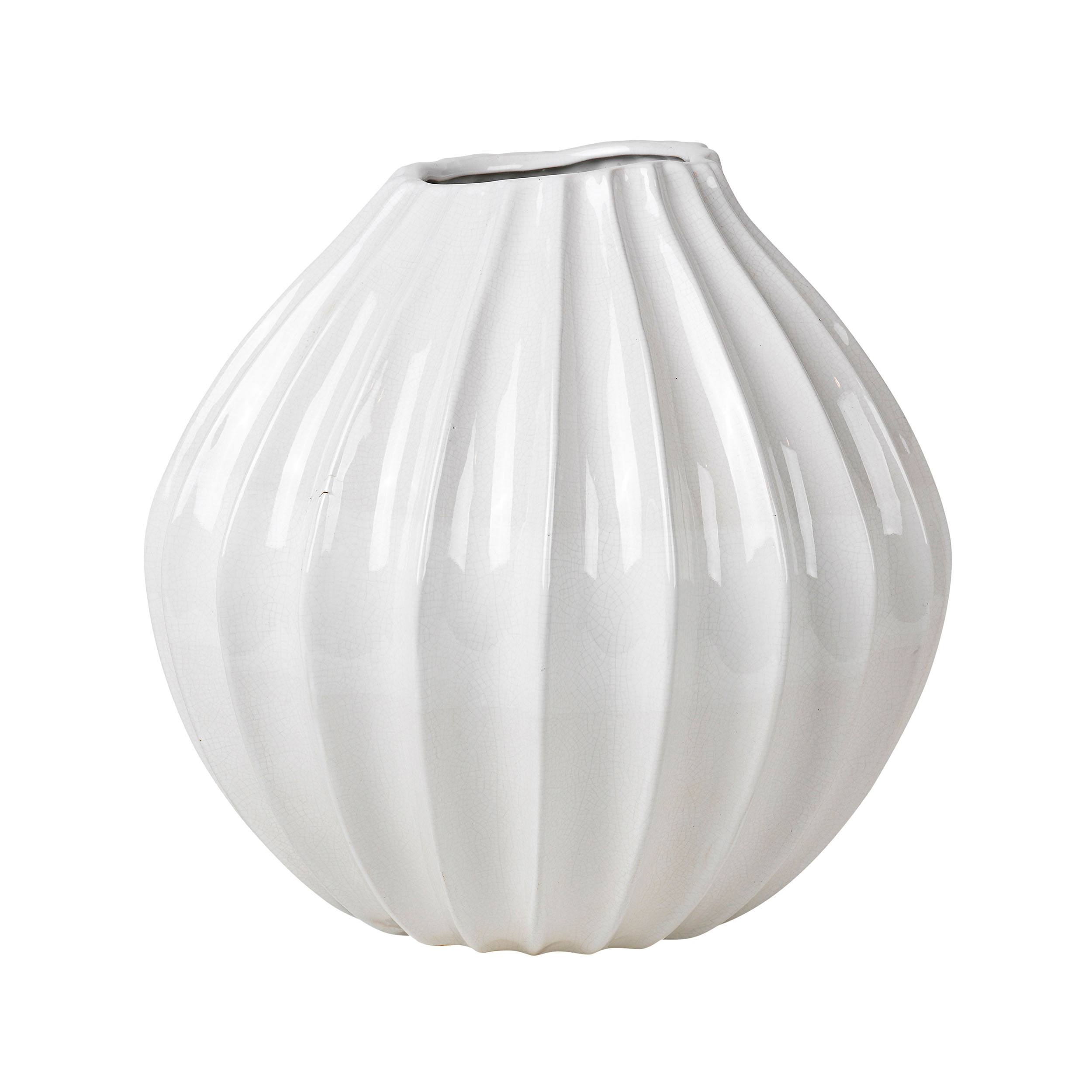 Broste Wide Vase  weiss