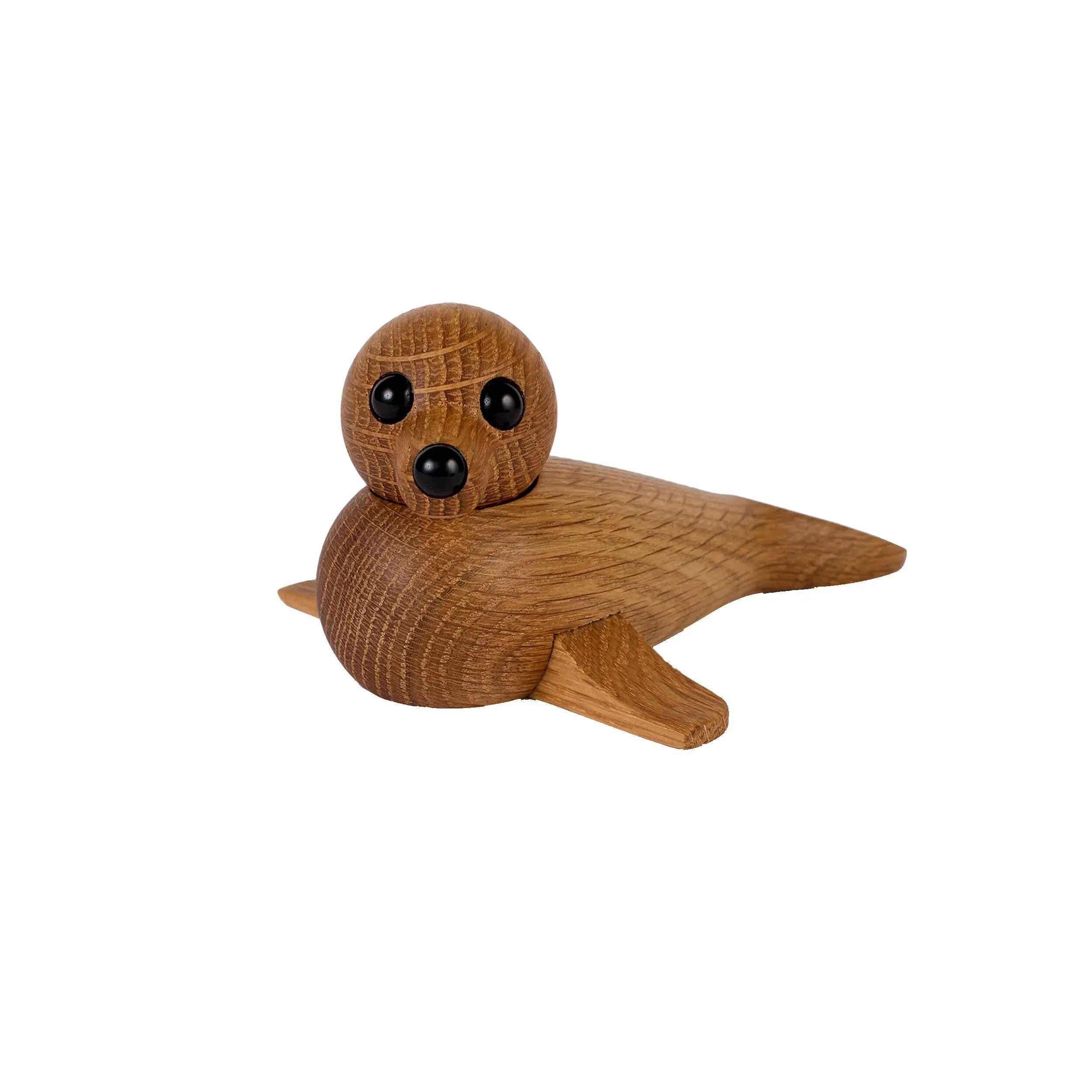 Spring Copenhagen Baby Seal Holzfigur  beige