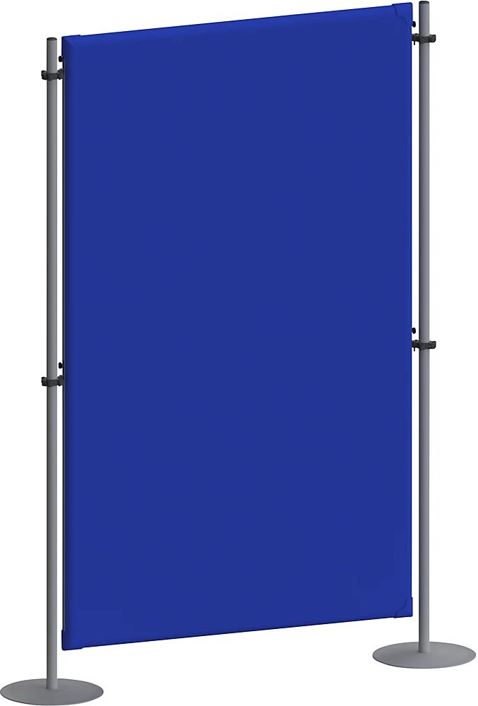 EUROKRAFTpro Akustik-Trennwand mit 2 Rondenfüßen, Grundelement BxT 1000 x 280 mm, blau