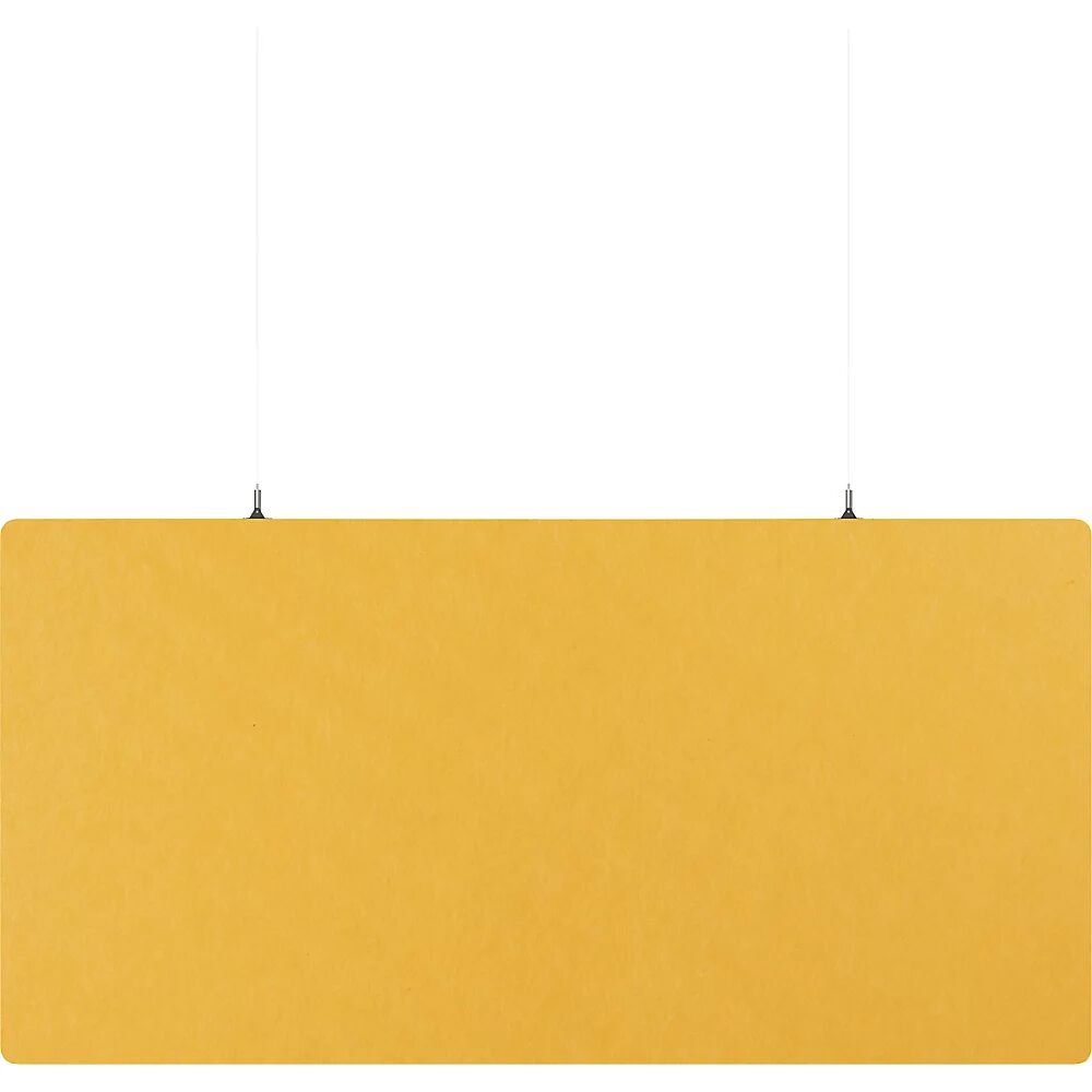 EUROKRAFTbasic Akustik-Deckenplatte, PET-Filz HxB 600 x 1200 mm, rechteckige Form gelb
