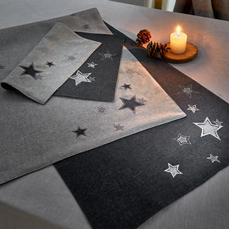 Hossner Tischläufer Sternenzauber, 50 x 150 cm, grau anthrazit