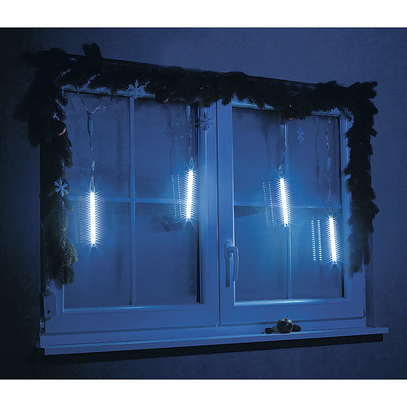 Lunartec LED-Leuchtstäbe mit Schneefall-Effekt für innen & außen