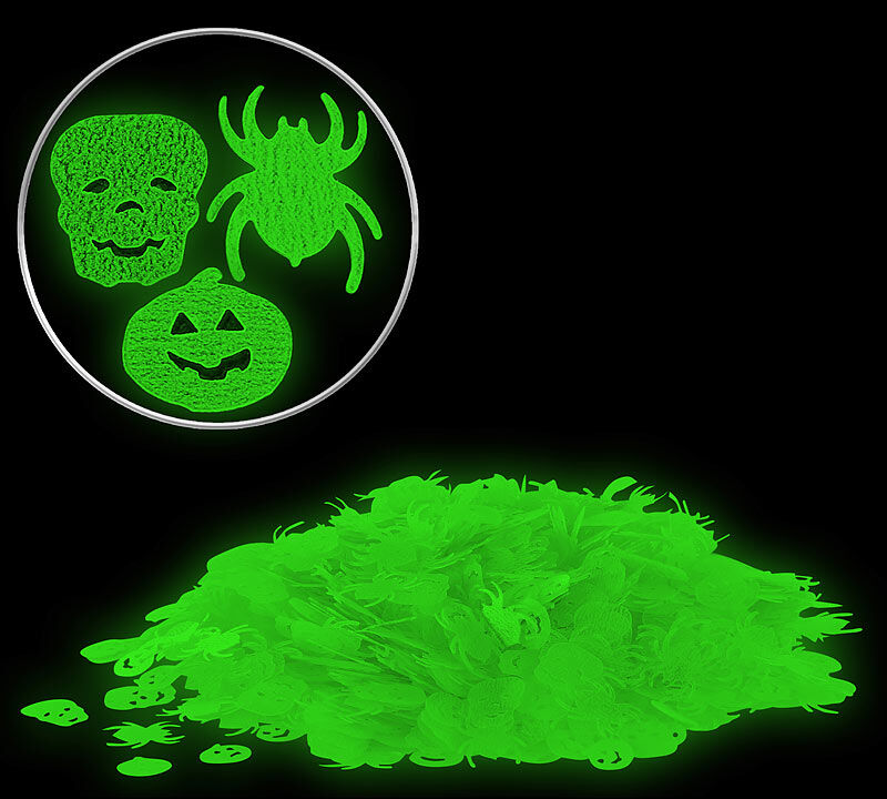 infactory Halloween-Konfetti in 3 Motiven, Glow-in-the-dark