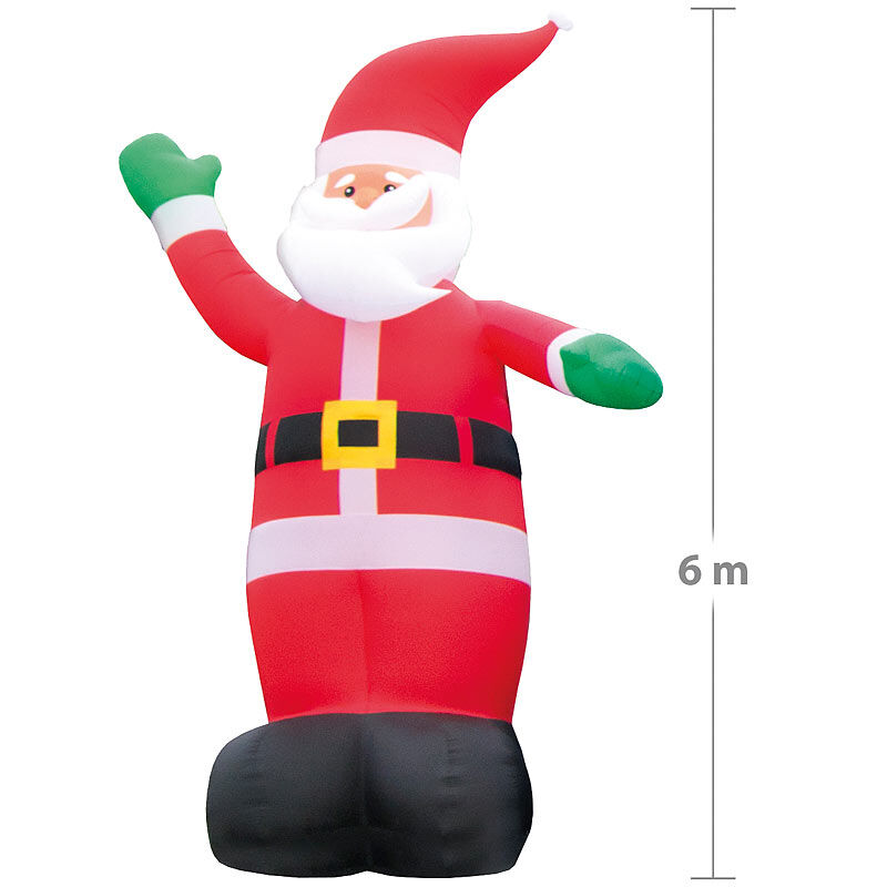 infactory Selbstaufblasender XXL-Weihnachtsmann, 6 m