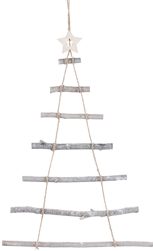 Britesta Deko-Holzleiter in Weihnachtsbaum-Form zum Aufhängen, 48 x 78 cm