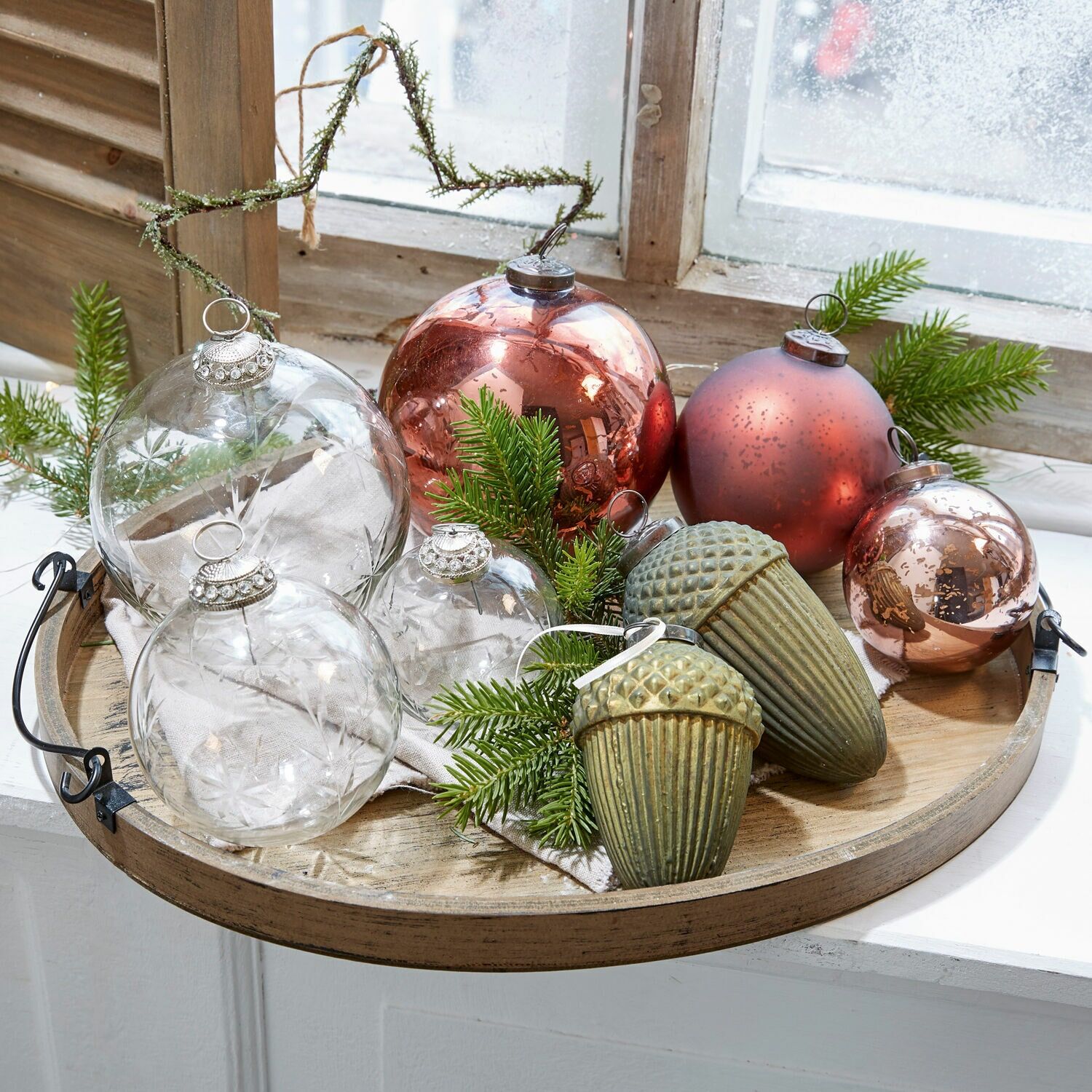 LOBERON Weihnachtsschmuck 8er Set Glaster