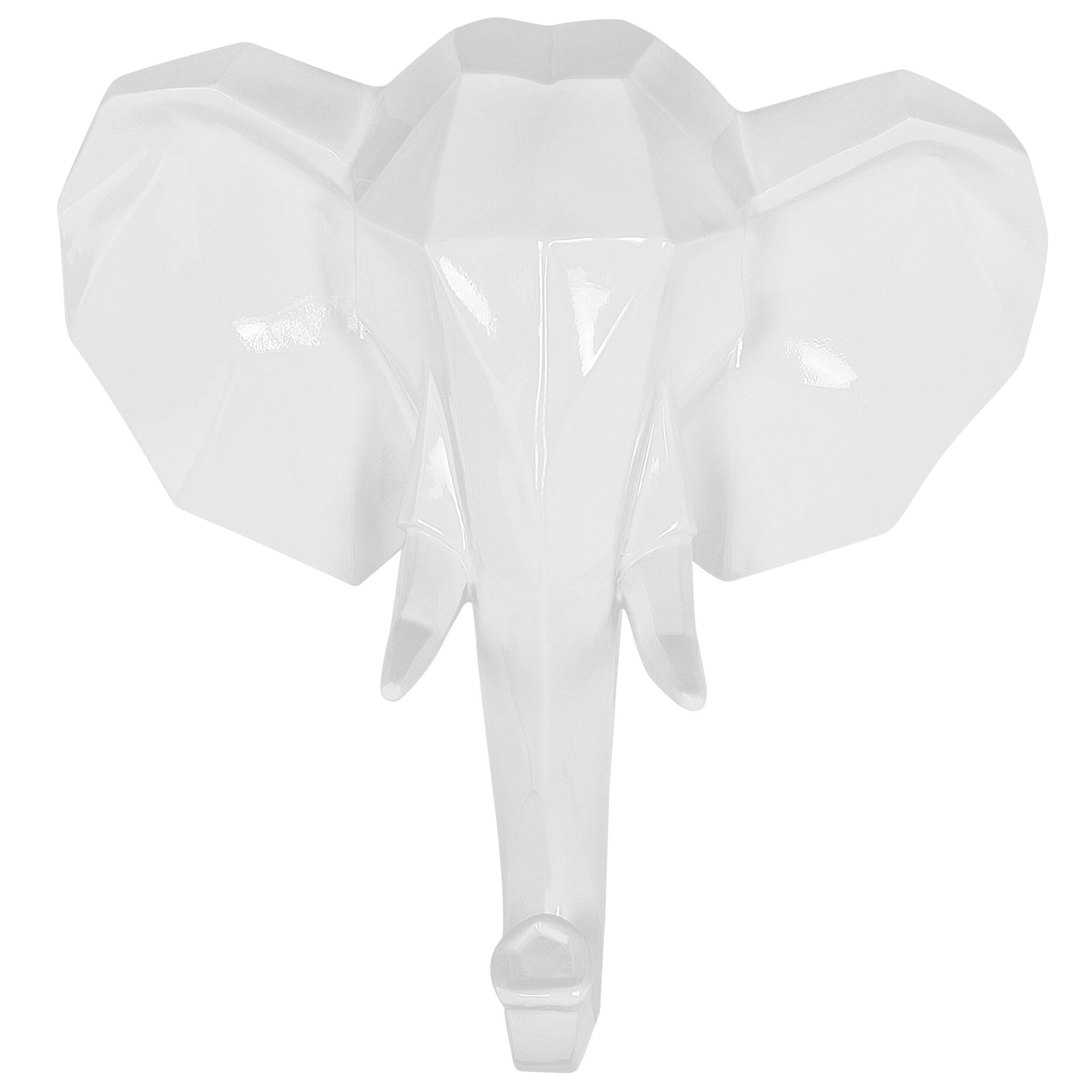 Beliani Dekorativní soška sloní hlava bílá PAYAR
