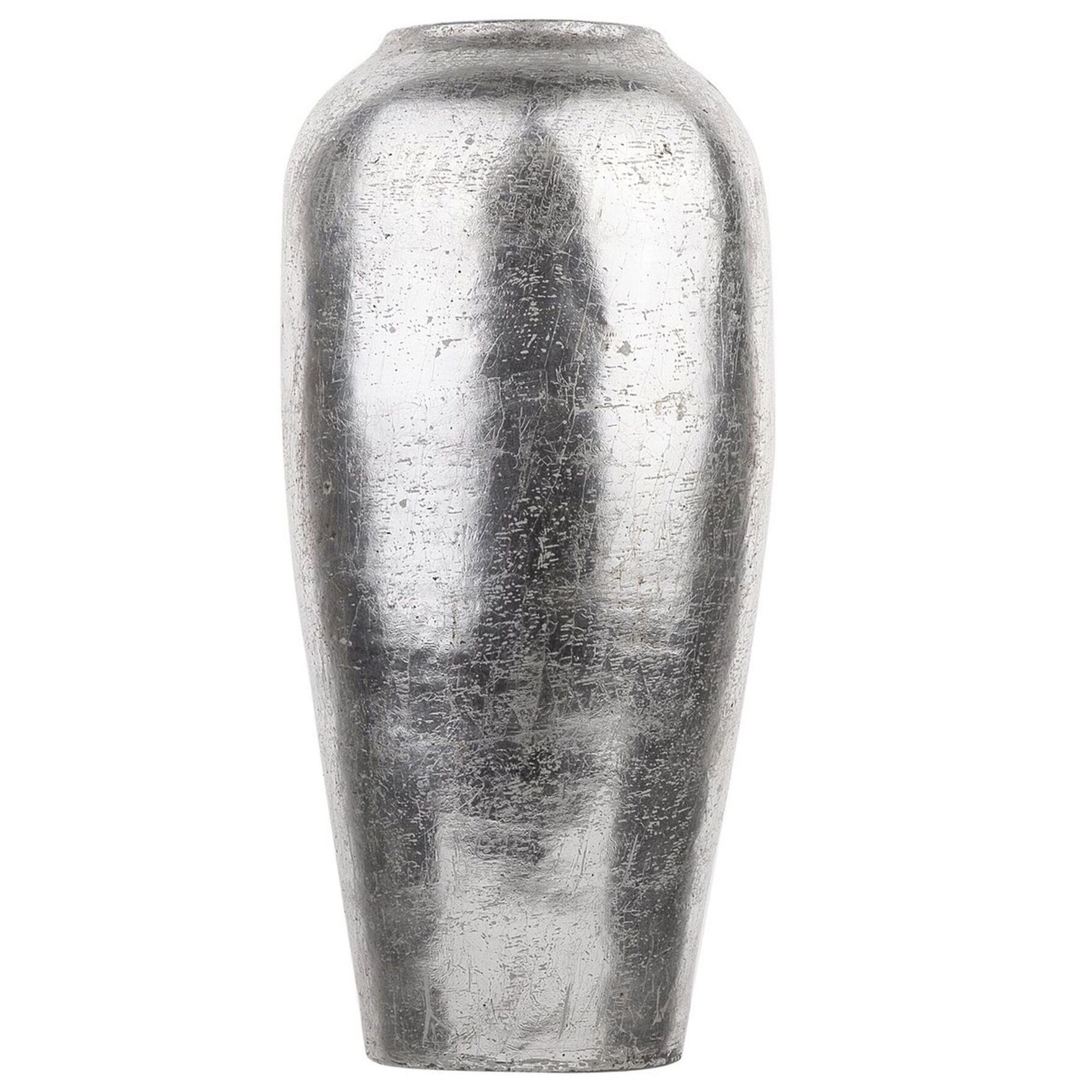 Beliani Dekorační váza ve stříbrné barvě LORCA