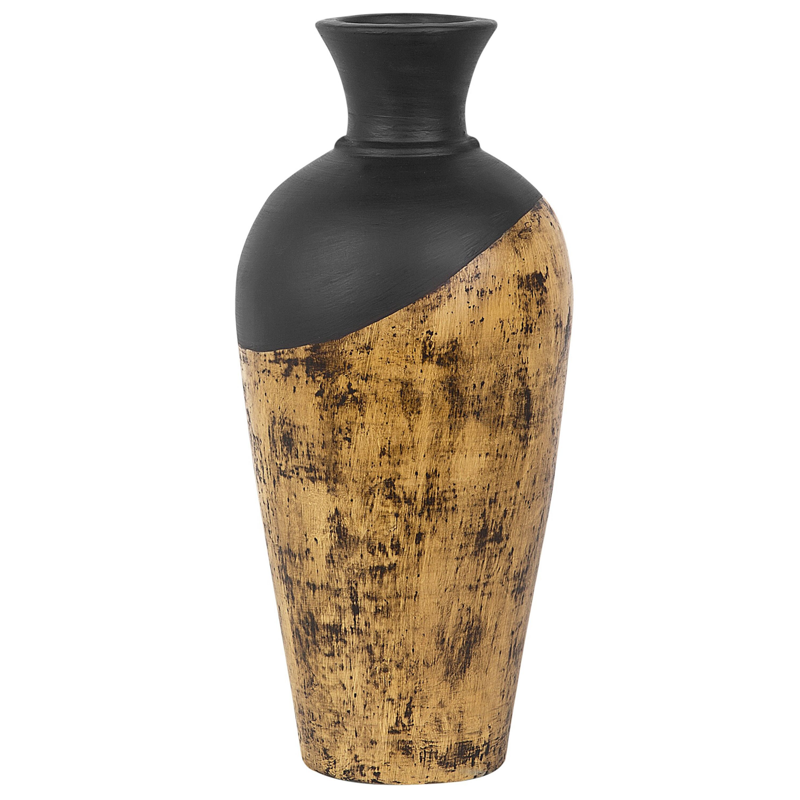 Beliani Dekorativní váza černo hnědá BONA