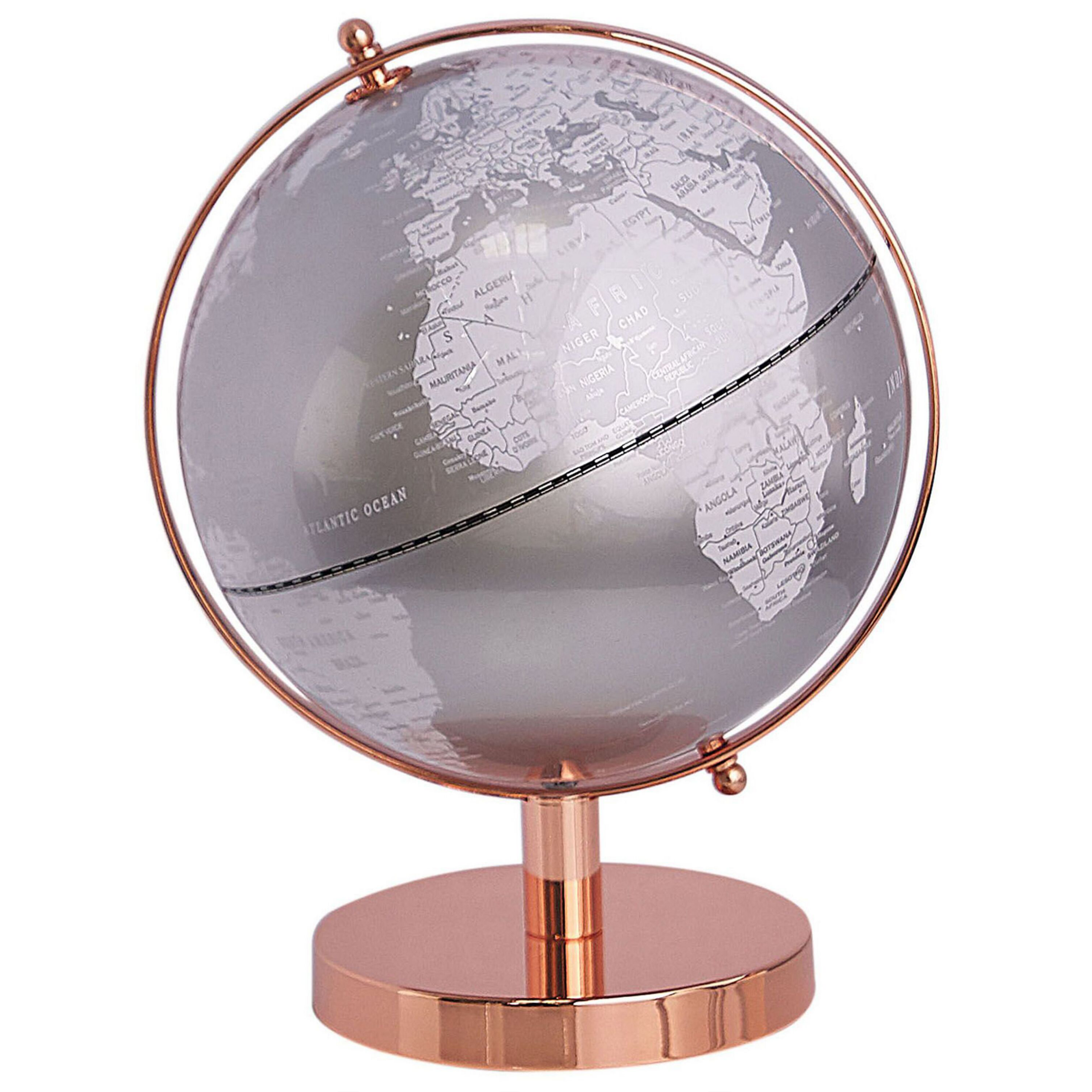 Beliani Stříbrný globus 28 cm CABOT