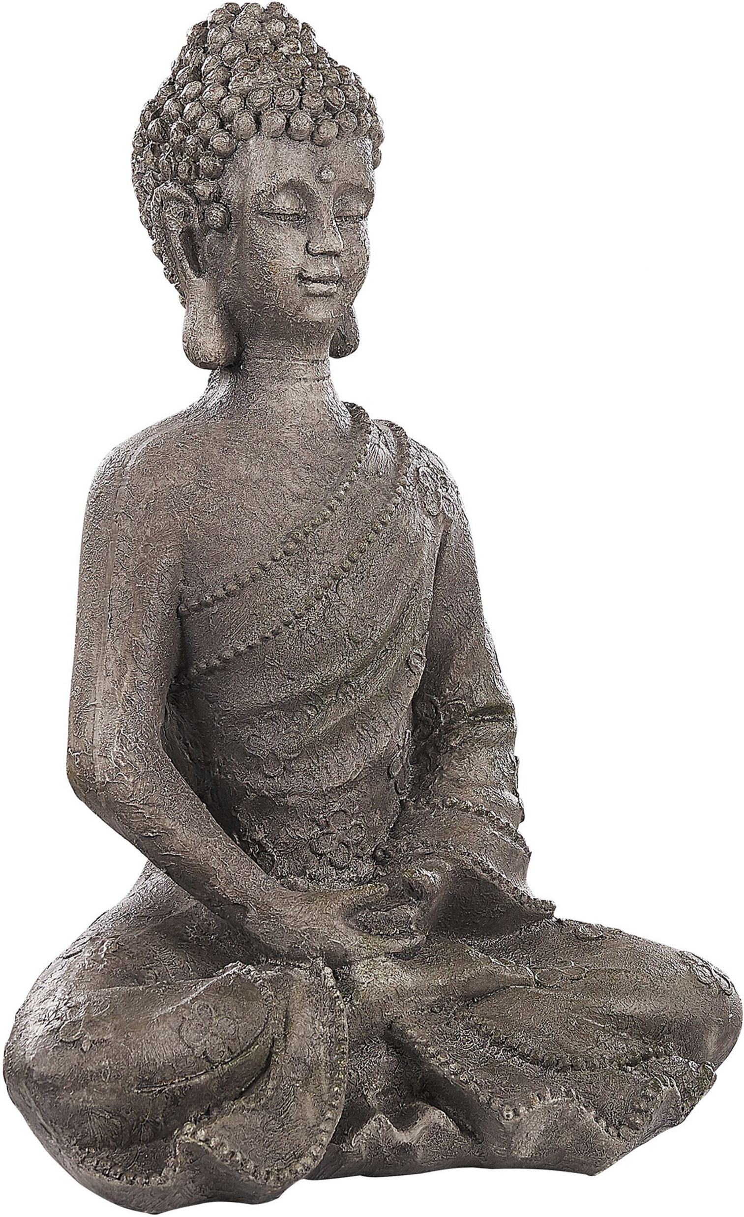 Beliani Zahradní socha Buddha šedá KATORI