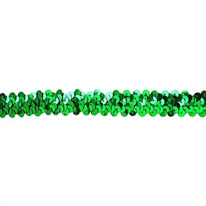 Elastik-Paillettenband, grün, Breite: 20 mm, Länge: 3 m