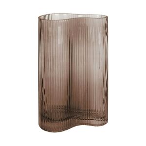 Present Time Vase Allure Wave - Schokoladenbraun - 9,5x27cm