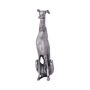 Wohnling Deko Design Dog aus Aluminium silbern Windhund Skulptur Hundestatue Neu