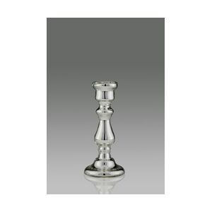 Kerzenleuchter für Stabkerzen Silberglas H 27,0 cm Fuß-D 12,0 cm