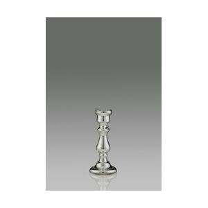 Kerzenleuchter für Stabkerzen Silberglas H 18,0 cm Fuß-D 8,0 cm