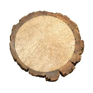 Wiedemann Kerzen Teller Holz natur mit Rinde D 10 cm