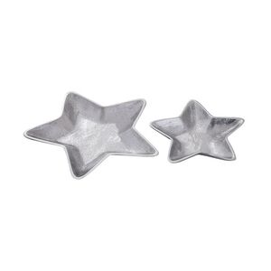 Amagohome Dekoschalen Stern 2er Set Starlight Weihnachtsdeko Aluminium : silber