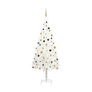 vidaXL Künstlicher Weihnachtsbaum mit LEDs & Kugeln Weiß 240 cm