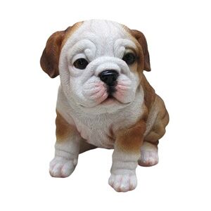 Weitere Dekofigur Bulldogge sitzend 17 x 16 x 12 cm weiß braun