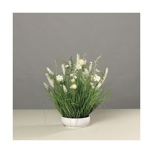 DPI künstliche Wiesenblumen in Kunststoffschale creme 50 cm