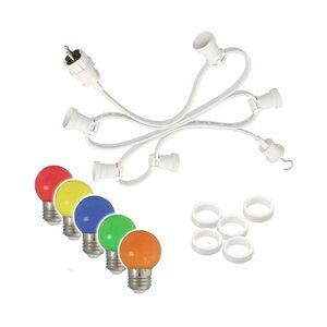 SATISFIRE Illu-/Partylichterkette 20m Außenlichterkette weiß Germany 40 x bunte LED Lampen