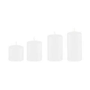Kopschitz Kerzen Kerzen 4er Adventskerzen Weiß, je 1 Kerze 6 x 5 cm, 8 x 5 cm, 10 x 5 cm und 12 x 5 cm