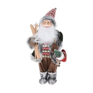 Weihnachtsmann Dekofigur Santa Weihnachtsdekoration Nikolaus Braun 43cm