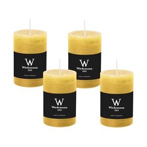 Wiedemann Kerzen 4er Set Adventskranzkerzen Rustik Marble Kerzen durchgefärbt mit Abbrandschutz Dotter 80 x 68 mm