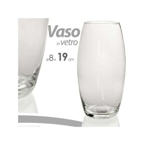Trade Shop Traesio - 19X8CM klarglas elegante vase für blumen pflanzen dekoration möbel