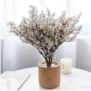 TRADE SHOP TRAESIO 2 stück künstliche pfirsich künstliche blumen frühling dekoration indoor outdoor bouquet Weiß - Weiß