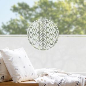 MICASIA Fensterfolie 60x100 cm Blume des Lebens Sichtschutz statische Milchglasfolie blickdicht