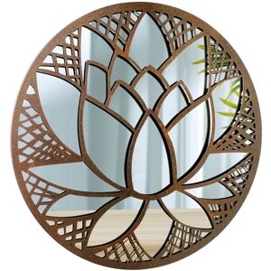 Mirror Flower Mirror Metal Runde Braunmetall auftragen - 50x50x2 cm - Marrón - Signes Grimalt
