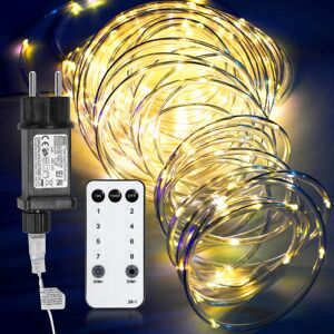 TolleTour 10M LED Lichterschlauch LED Lichterkette 8 Modi IP65 Wasserdicht Lichtschlauch Außen Garten Party Weihnachten Deko Warmweiß