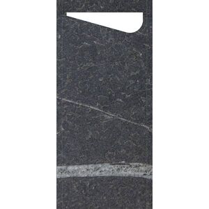 Duni Sacchetto Zelltuch Marble Black, Serviette Weiß 8,5x19 cm 100 Stück