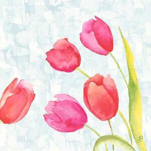 Duni Serviette Klassik Painted Tulips 40x40 cm 4lagig 1/4 Falz 50 Stück