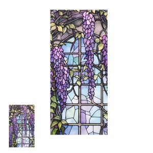 Xs Blumen-Buntglas-Fensterfolie, Uv-Blockierend, Wärmedämmung, Violettes Muster, Statische Fensterfolie