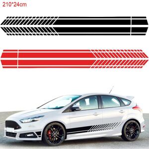 Top-Car-Mall 210cm Pvc 2 Farben Streifen Persönlichkeit Auto Racing Taille Linie Körper Seite Körper Aufkleber