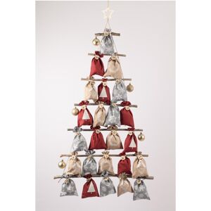 Hauptner X-Mas 2er-Set Adventskalender Beutel Your Christmas mit Weihnachtsbaum-Leiter Rot/Grau/Beige Rot/Grau/Beige